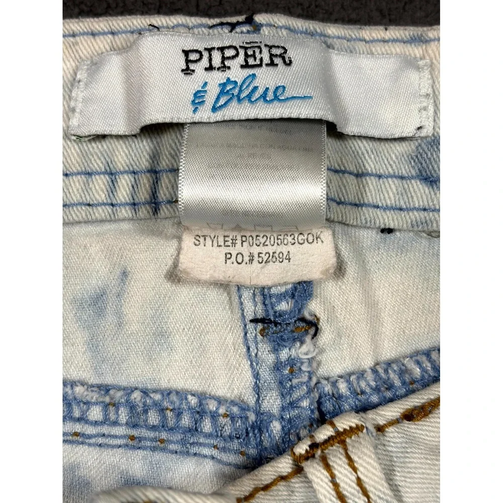 Piper & Blue Jeans Womens 26W Light Blue Tie Dye Denim Skinny Leg Y2k Streetwear